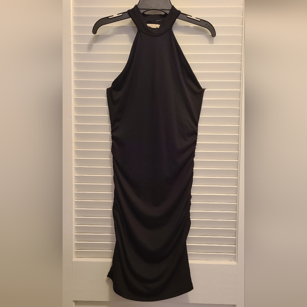 Heart Hips Elegant Black Junior Midi Dress